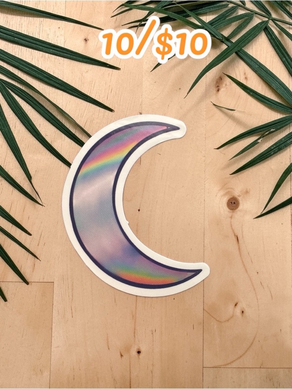 Crescent Moon Sticker – Celestial Vinyl Decal | Minimal Moon Aesthetic Sticker